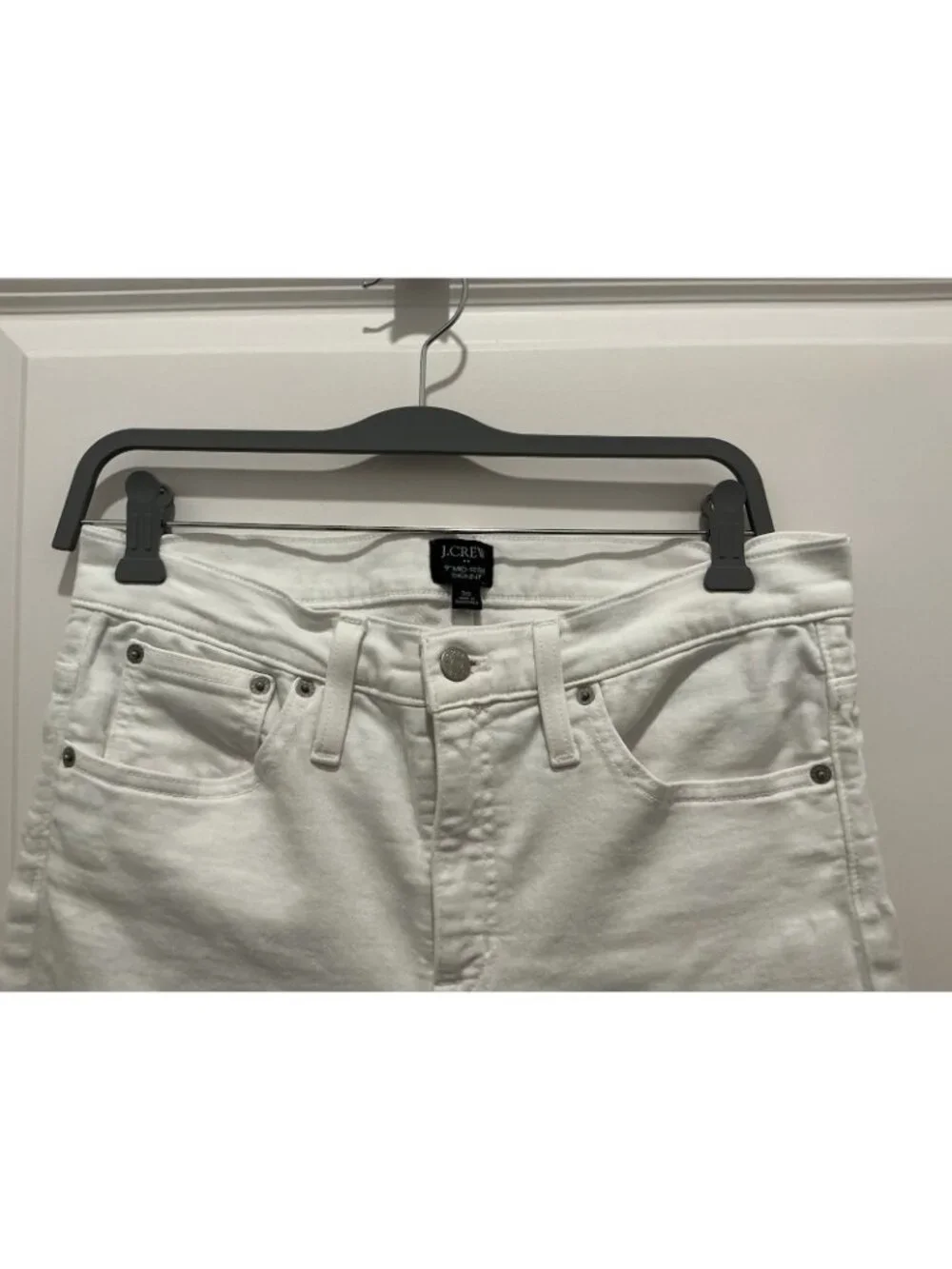 J. Crew White Jean Size 30 Women’s White 9” Mid-Rise Skinny Fit - Picture 2 of 11